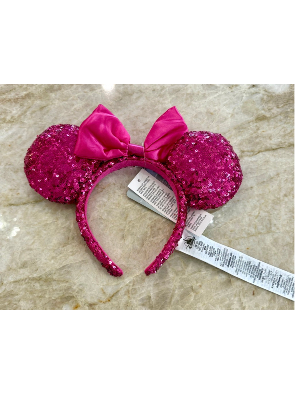 Disney Pink Sequin Minnie Mouse Ears Headband fits most.